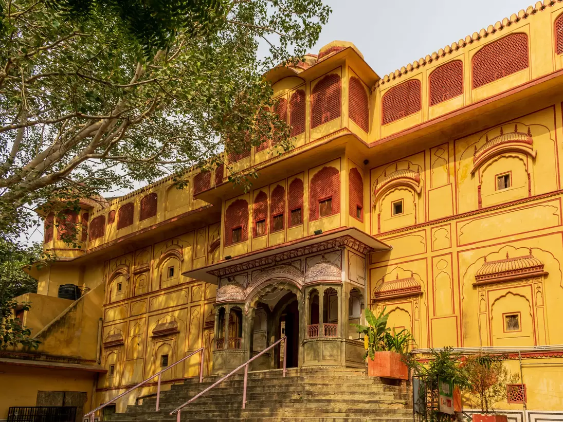 Steps of the Govind Dev Ji Temple, Jaipur, Rajasthan, India.