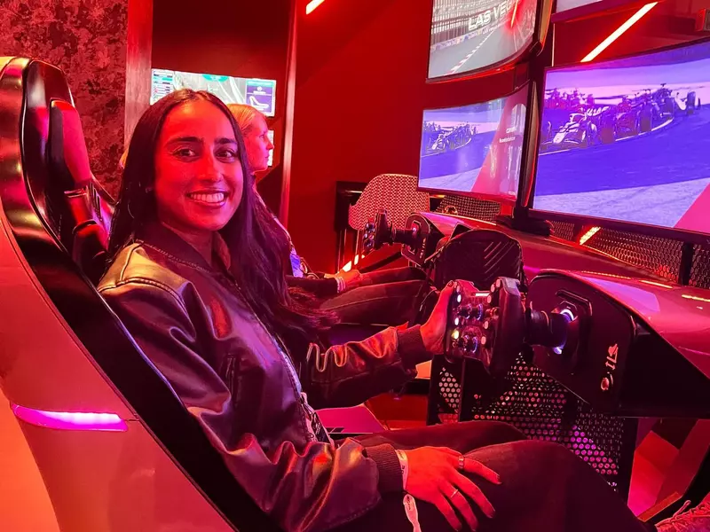Serina at the F1 Arcade.