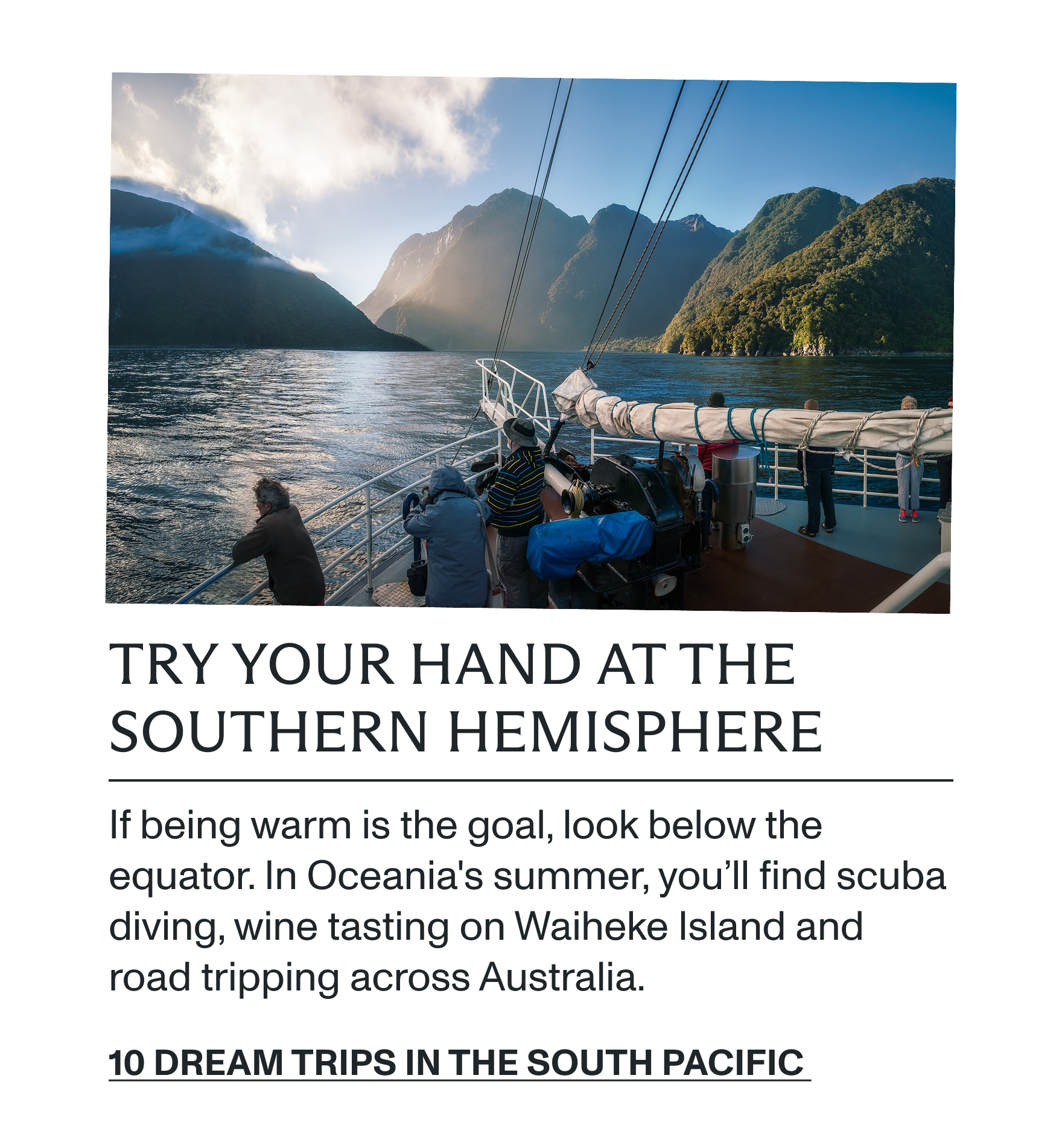 10 dream trips in the South Pacific