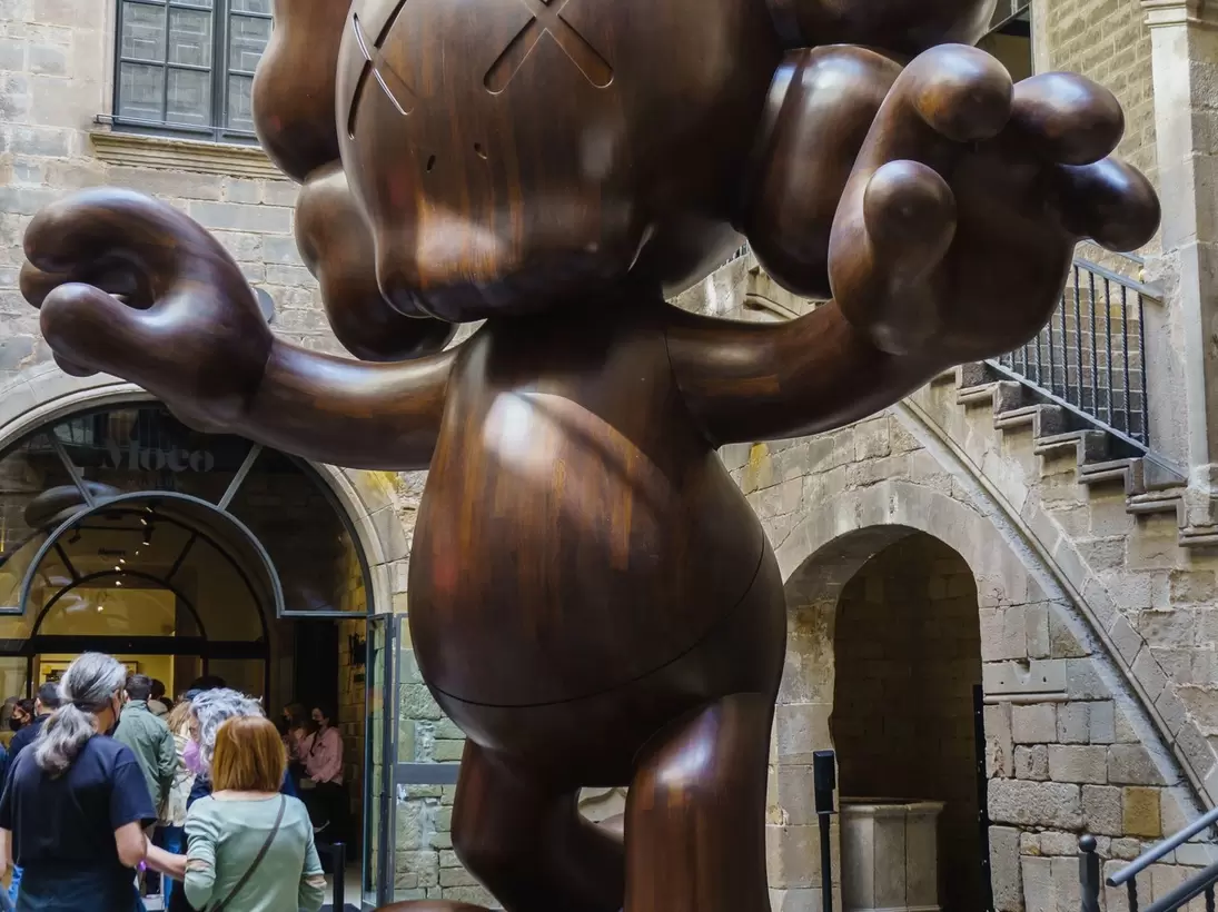 View of a statue at the Moco Museum in Barcelona, Spain.