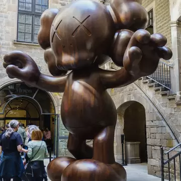 View of a statue at the Moco Museum in Barcelona, Spain.