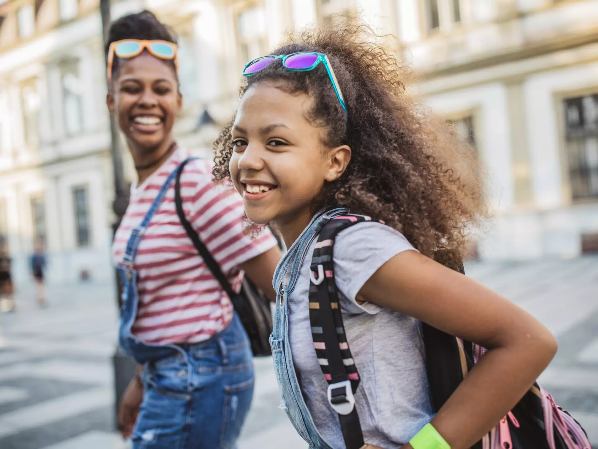 Mother and daughter on Paris street