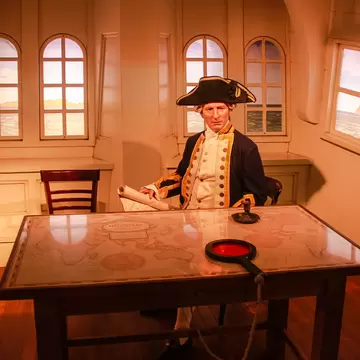 Captain James Cook at Madame Tussauds wax museum in Sydney, Australia.