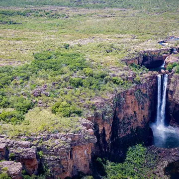 Jim Jim Falls from above, Kakadu. Top End, Northern Territory, Australia  License Type: media  Download Time: 2024-04-09T02:29:47.000Z  User: dermothegarty77  Is Editorial: No  purchase_order:   