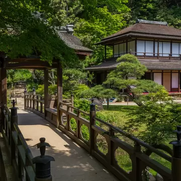 YOKOHAMA, KANAGAWA-KEN, JAPAN - 2015/05/06: Sankeien was once the private property of the silk baron Hara Sankei, and was opened to the public in 1904. Hara wanted to share the beauty of his fortune by opening up his grounds. The cherry blossoms i...