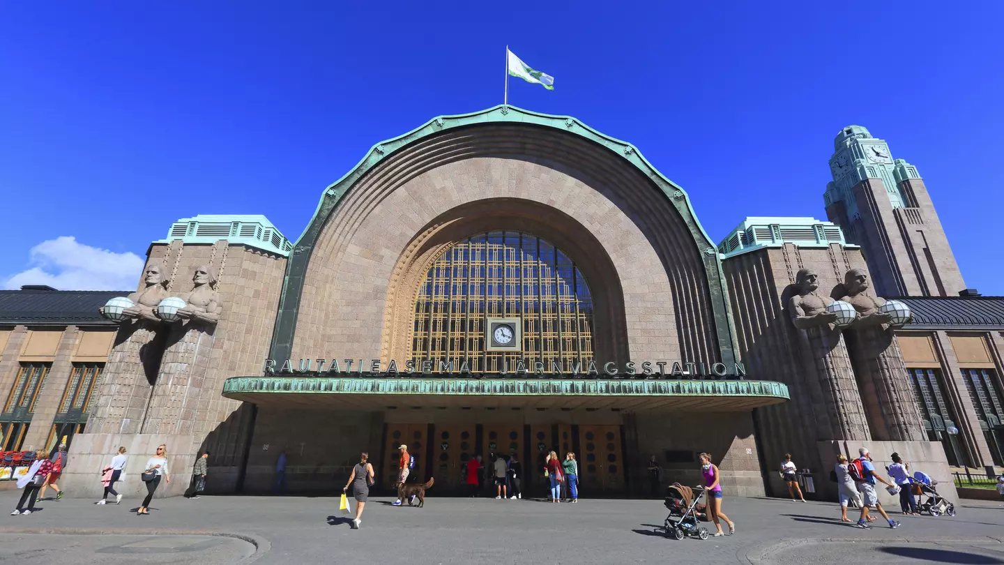 Europe, Finland, Helsinki.. Railway station