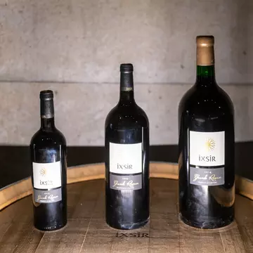 Batroun, Lebanon - April 27, 2023 -  Ixsir Wine Bottles in the cellar ; Shutterstock ID 2295083353;