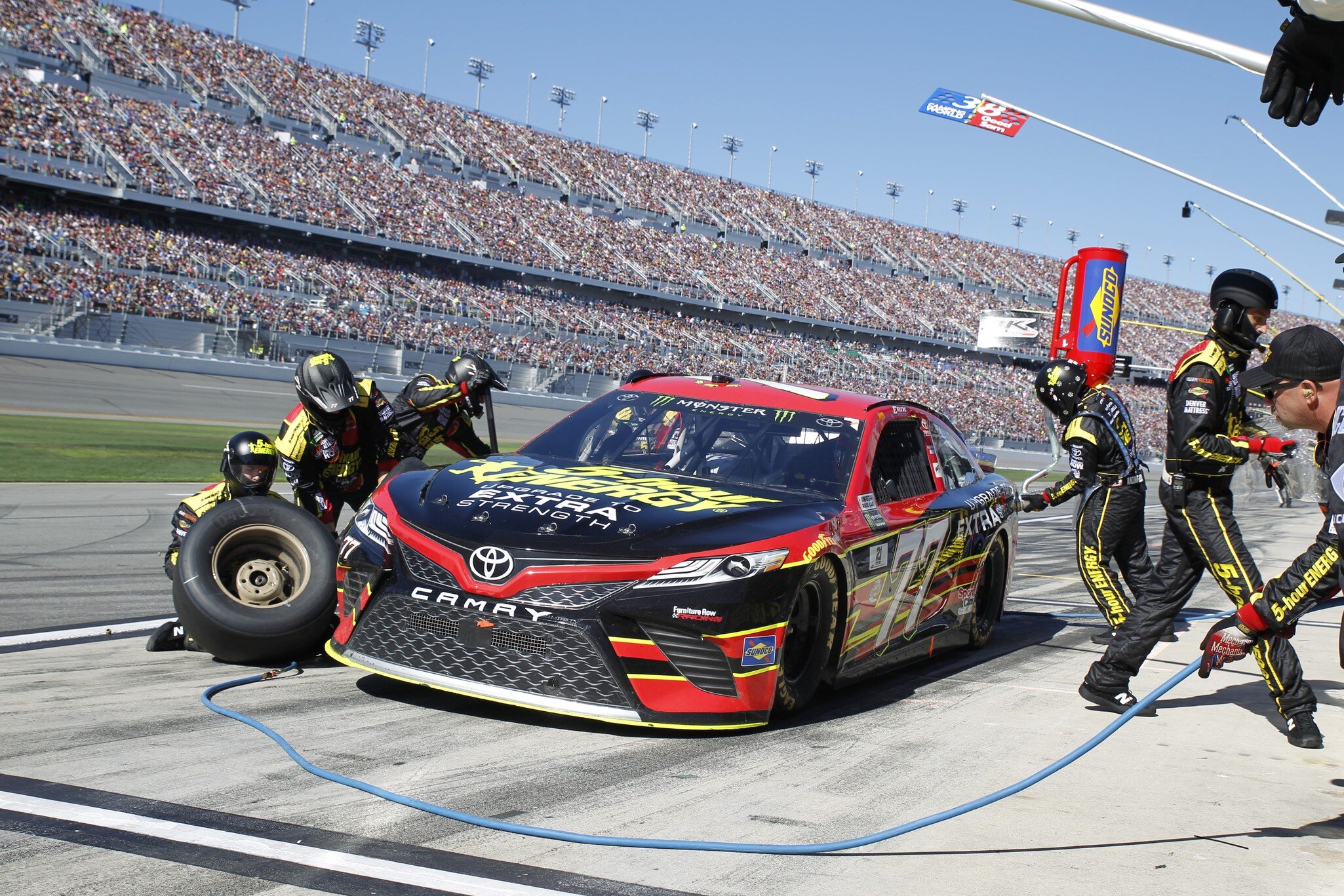 February 26, 2017 - Daytona Beach, Florida, USA: The Monster Energy NASCAR Cup Series teams take to the track for the Daytona 500 at Daytona International Speedway in Daytona Beach, Florida.