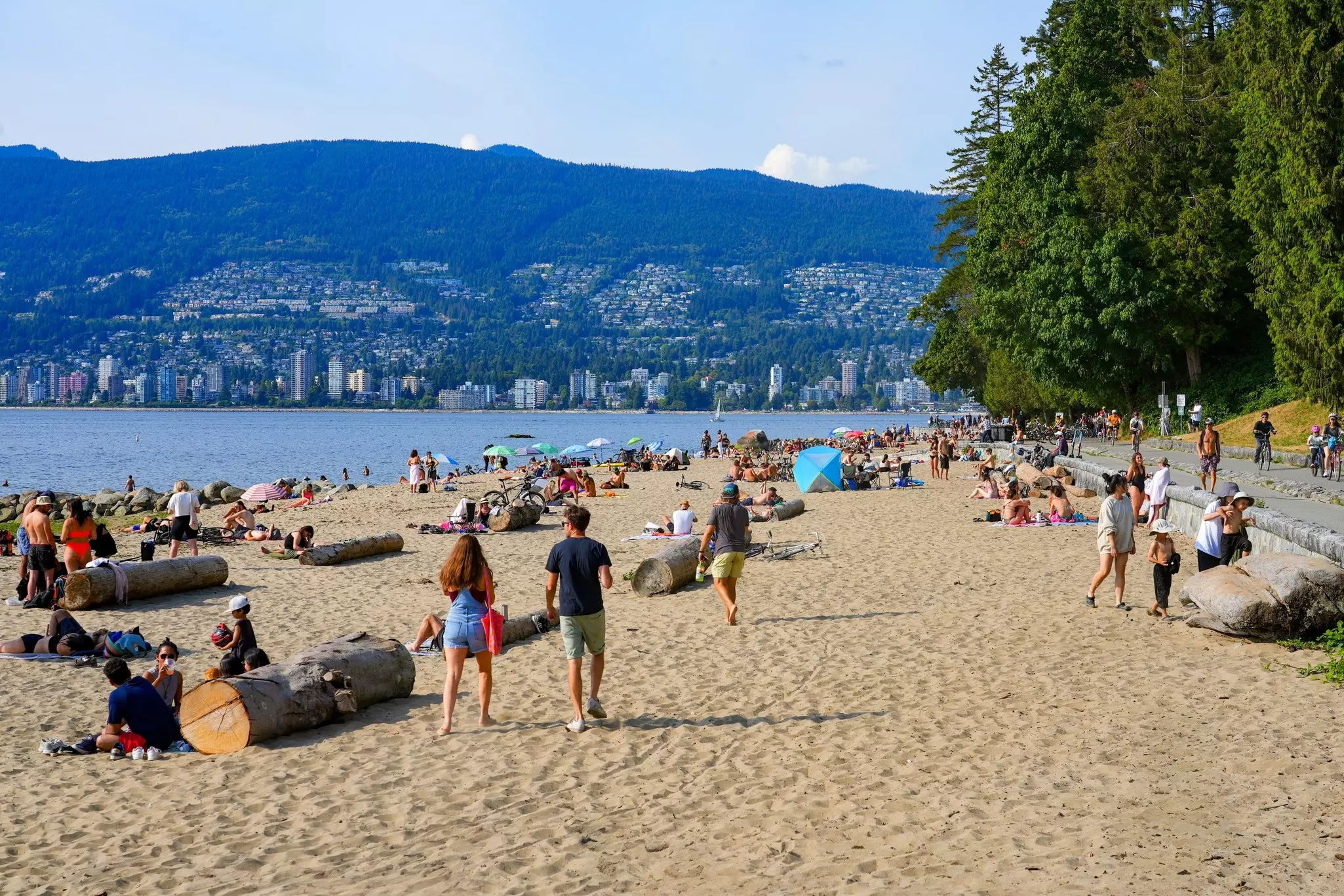 Third Beach of Stanley Park on the coast of the English Bay in Vancouver, British Columbia