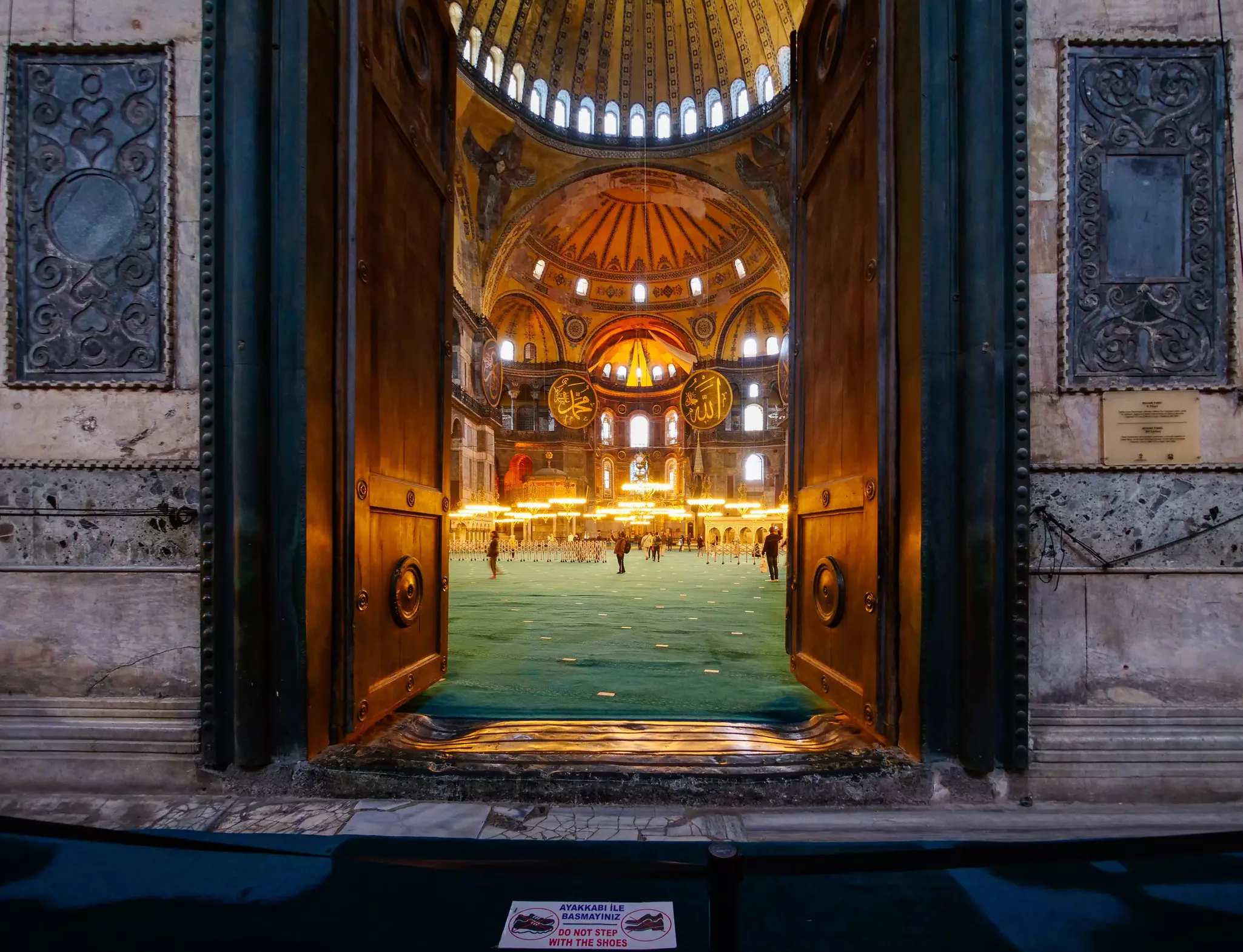 Hagia Sophia Mosque official name Ayasofya-i Kebîr Câmi-i Şerîfi interior view inner narthex emperor's gate