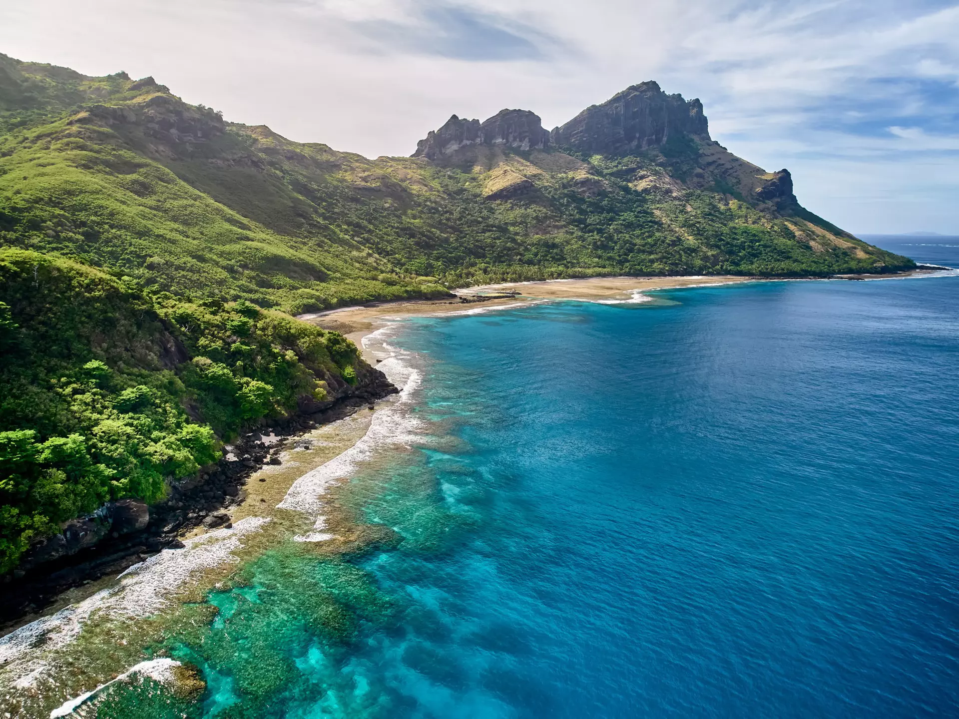 Coastline of Waya Island in the Yasawa Islands, Fiji. Mark Meredith/Getty Images