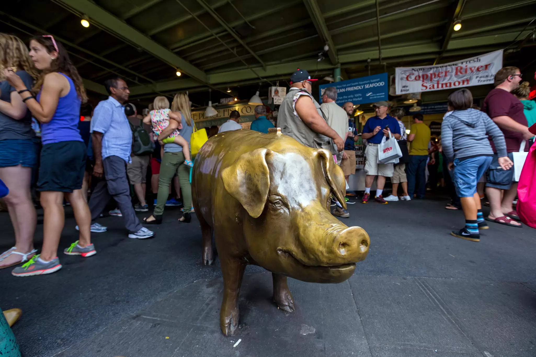 Pike Place Market's unofficial mascot, Rachel the Pig