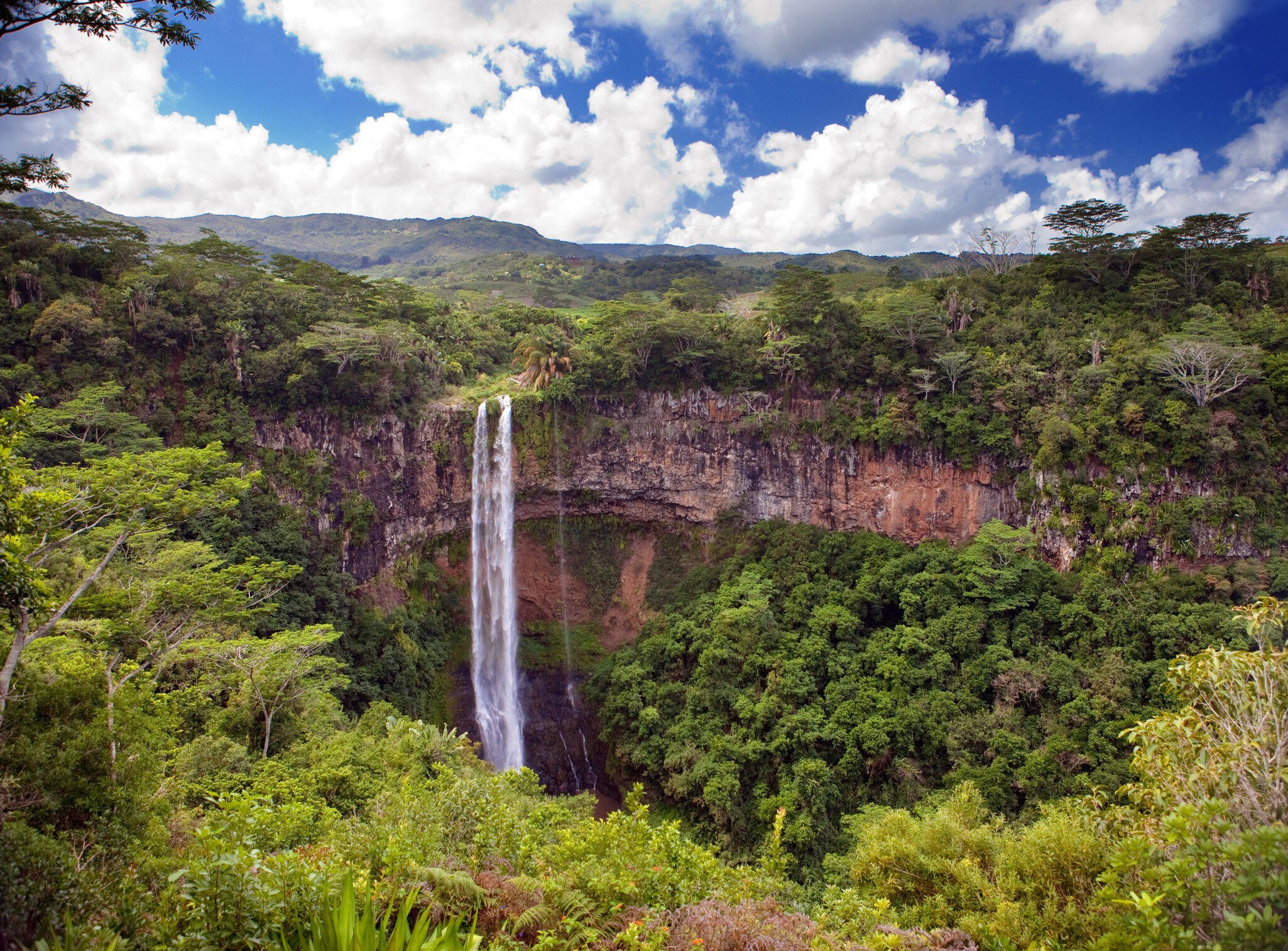 Chamarel waterfalls in Mauritius