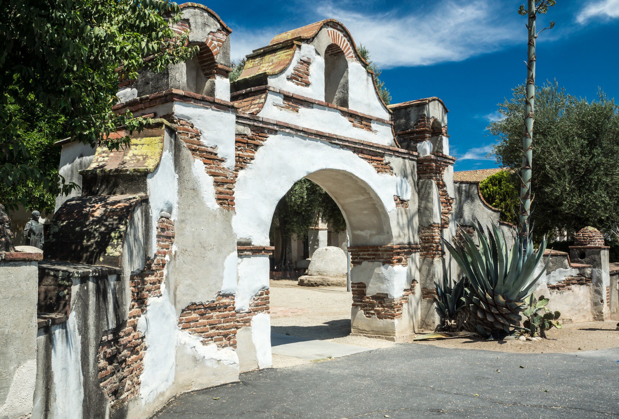 The historic gateway to Mission San Miguel Arcangel a national historic landmark in California.
