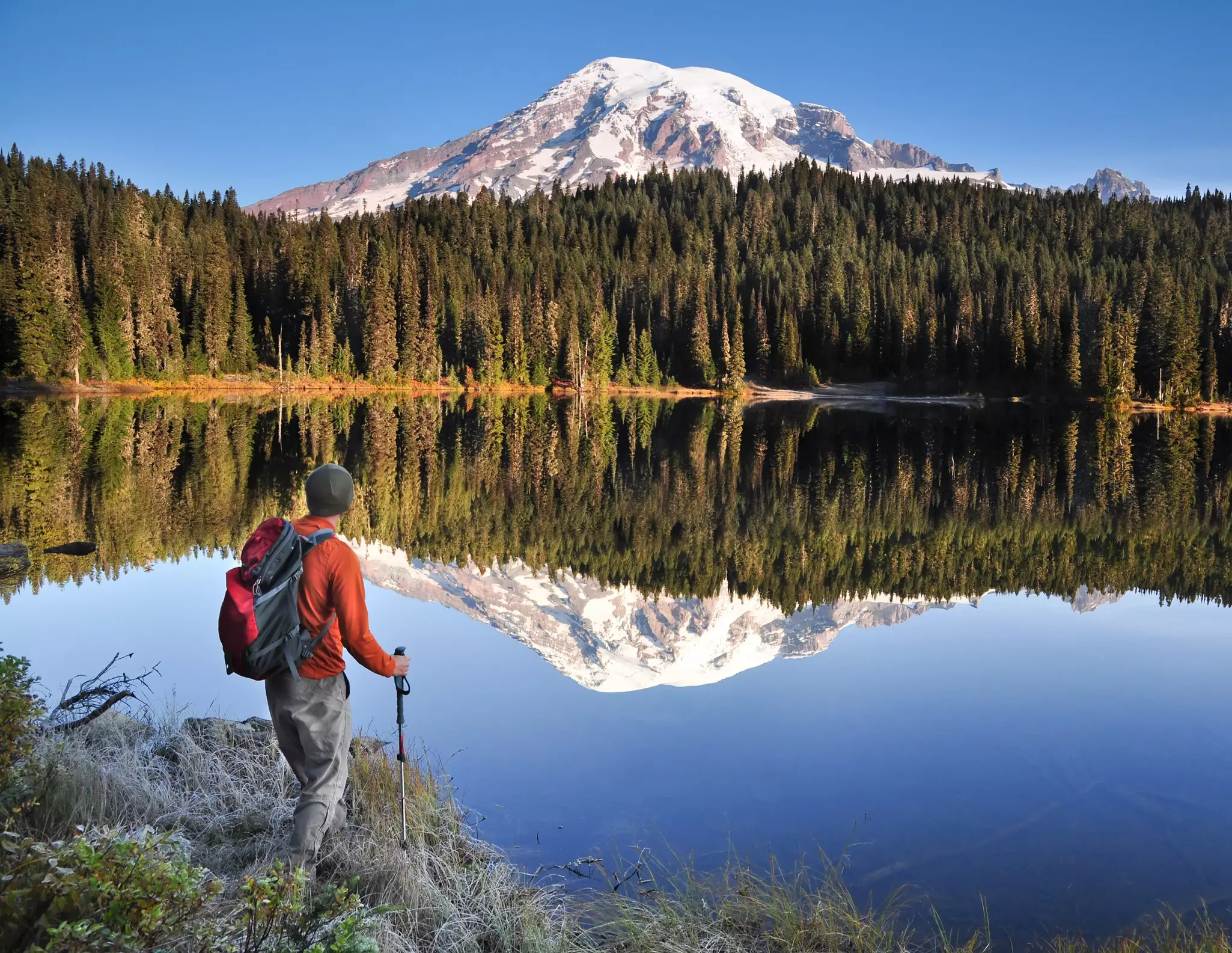 Reflection Lake in Mt Rainier National Park is so named for obvious reasons © thinair28 / Getty Images