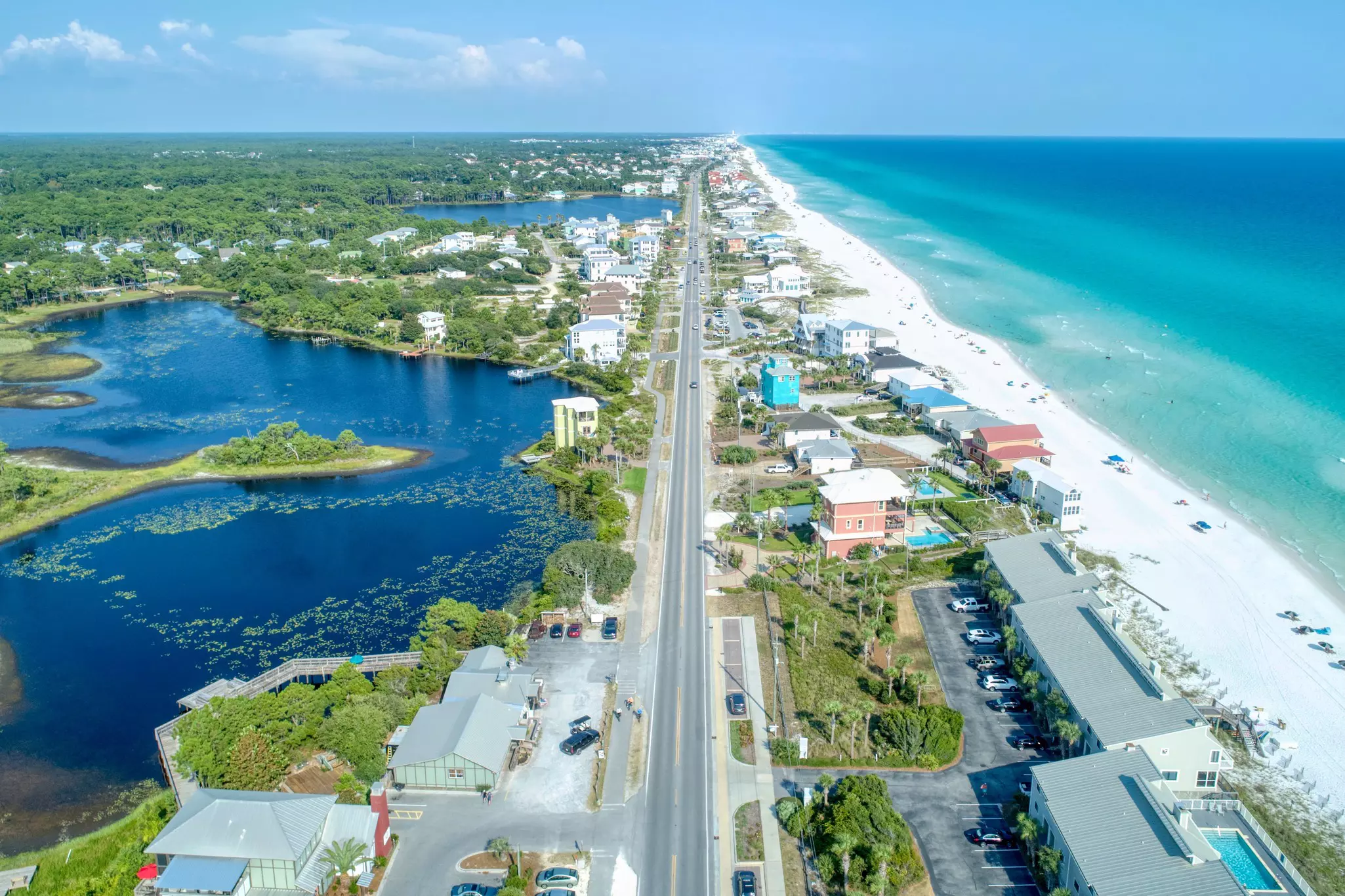 Aerial View of West End of Famous 30A.
