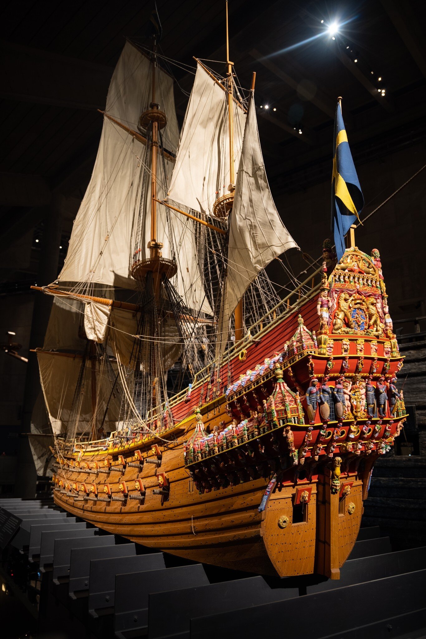 Stockholm, Sweden - December 03, 2021:Model of The magnificent wooden Vasa warship salvaged from the sea and displayed at Vasa Museum. Swedish warship that was built from 1626 to 1628., License Type: media, Download Time: 2025-08-08T01:33:18.000Z, User: rhylton_redventures, Editorial: true, purchase_order: 65050 - Digital Destinations and Articles, job: Lonely Planet, client: wip, other: Rhianydd Hylton