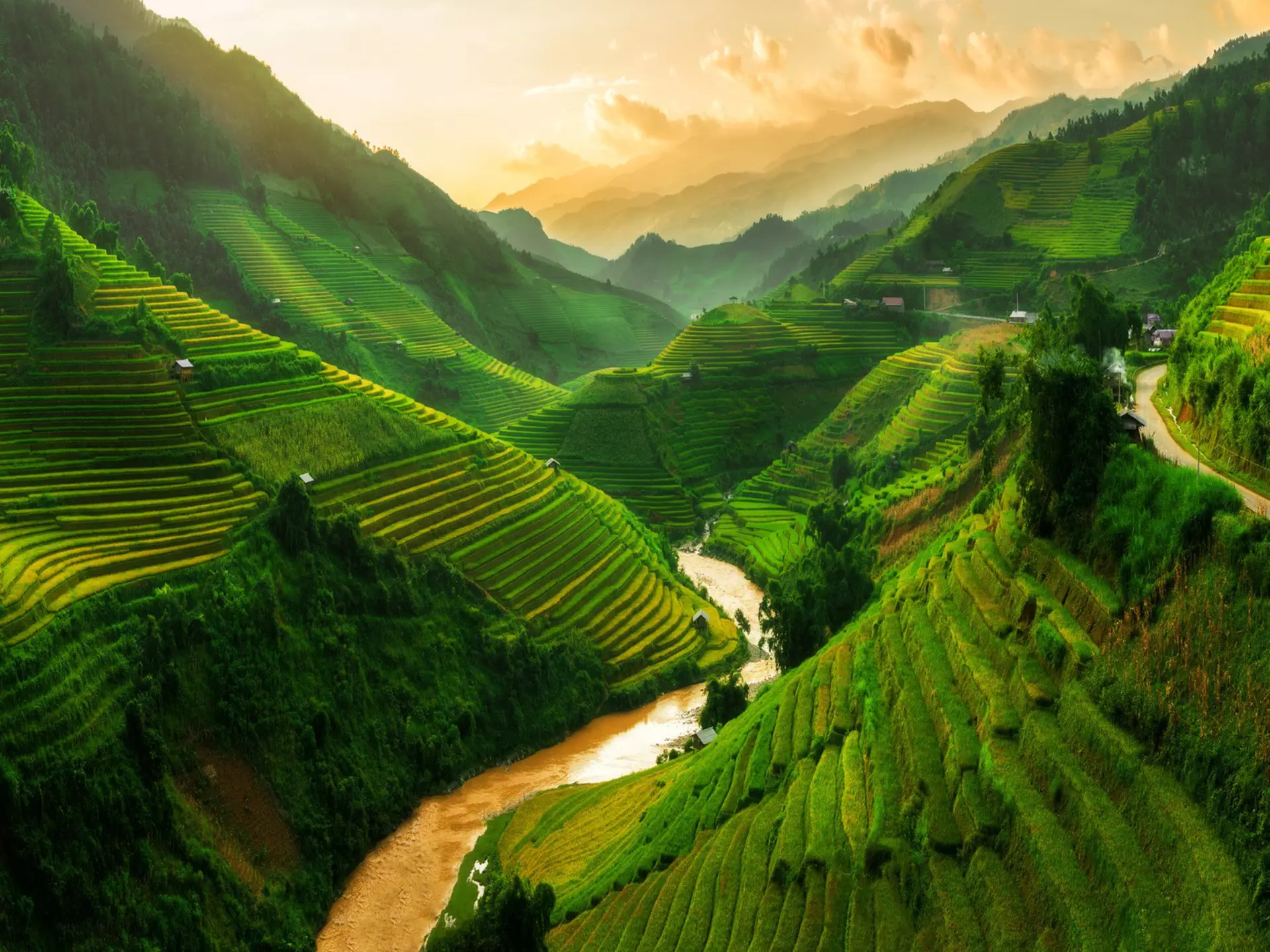 Terraced rice field landscape near Sapa in Vietnam. Mu Cang Chai Rice Terrace Fields stretching across the mountainside, layer by layer reaching up as endless, with about 2,200 hectares of rice terraces, of which 500 hectares of terraces of 3 communes such as La Pan Tan, Che Cu Nha and Ze Xu Phinh.
624183176
Vietnamese Ethnicity, Travel, Non-Urban Scene, Environmental Conservation, Landscaped, Grass, Harvesting, Scenics, Vietnamese Culture, Curve, Journey, Green Color, Rough, Cultures, Famous Place, Tropical Climate, Environment, Agriculture, Nature, Rural Scene, Farmer, Sa Pa, Lao Cai Province, Vietnam, Asia, Crop, Rice - Cereal Plant, Plant, Season, Mountain, Valley, Plantation, Rice Paddy, Terraced Field, Field, Meadow, Landscape, Rain, House, Home Interior, Farm, Residential District, Rice - Food Staple, Food, mu, Chai, Yen Bai, Mu Cang Chai