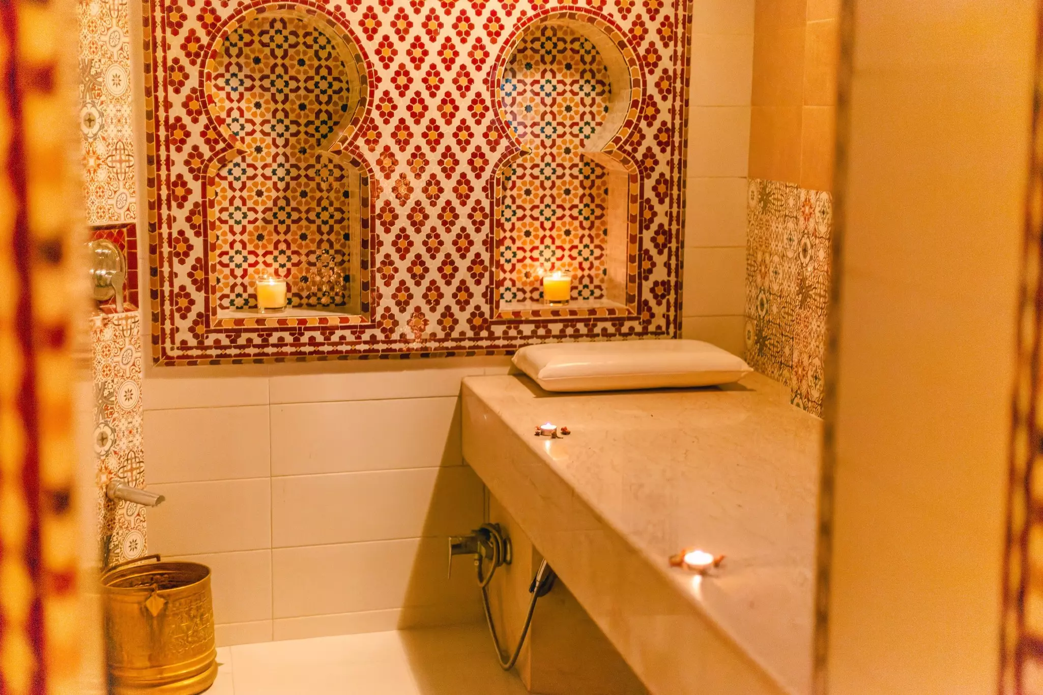 Moroccan hammam with Moroccan patterns