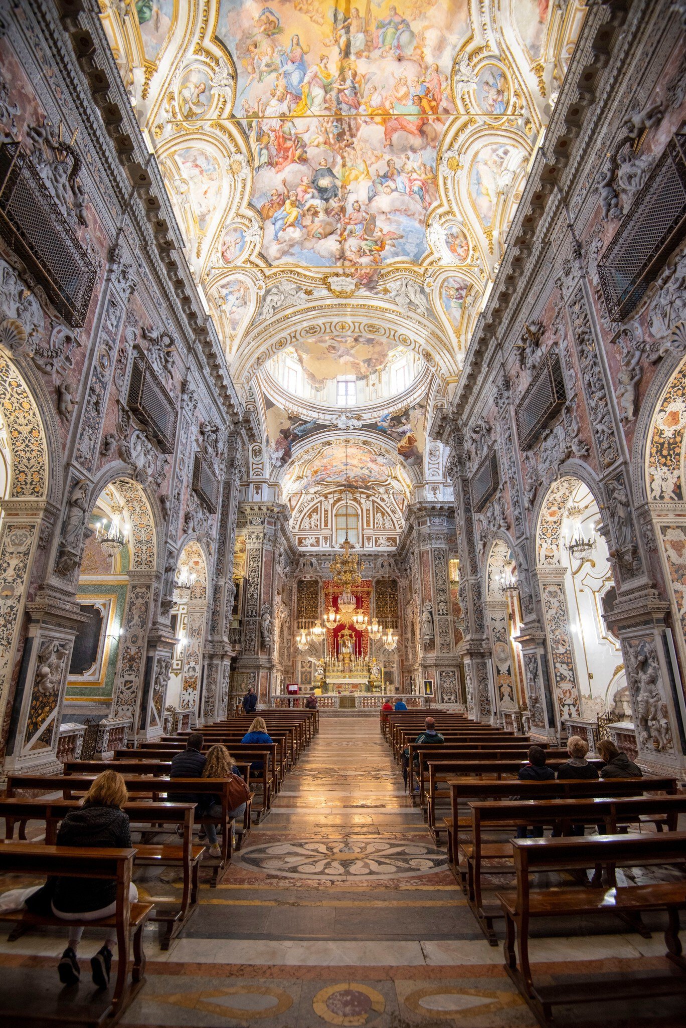 Interior of Roman Catholic church of Santa Caterina d'Alessandria built in the 16th century.