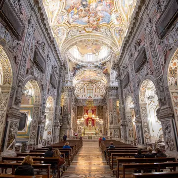 Interior of Roman Catholic church of Santa Caterina d'Alessandria built in the 16th century.
