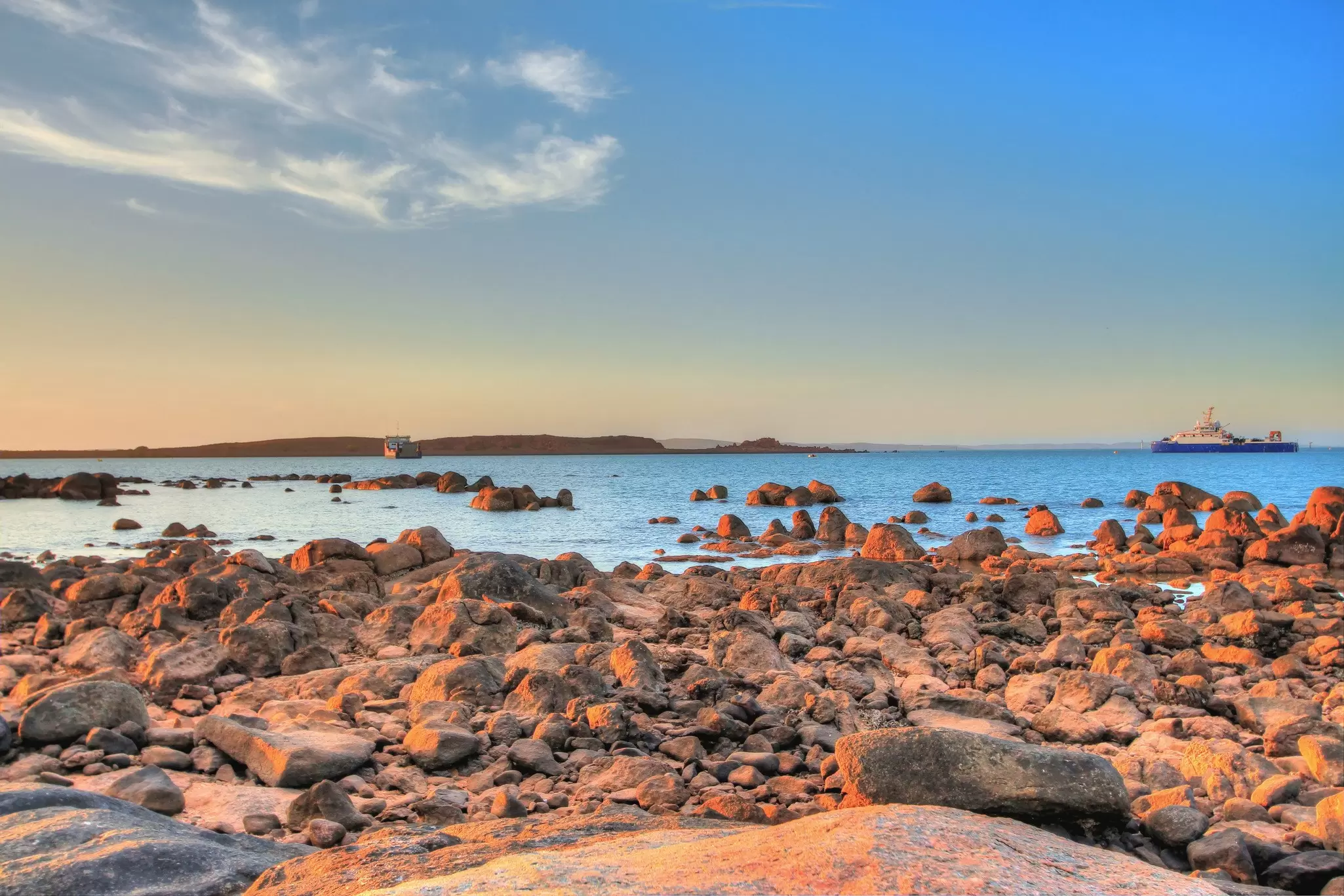 The Dampier coastline near Murujuga National Park in Australia. totajla/Shutterstock