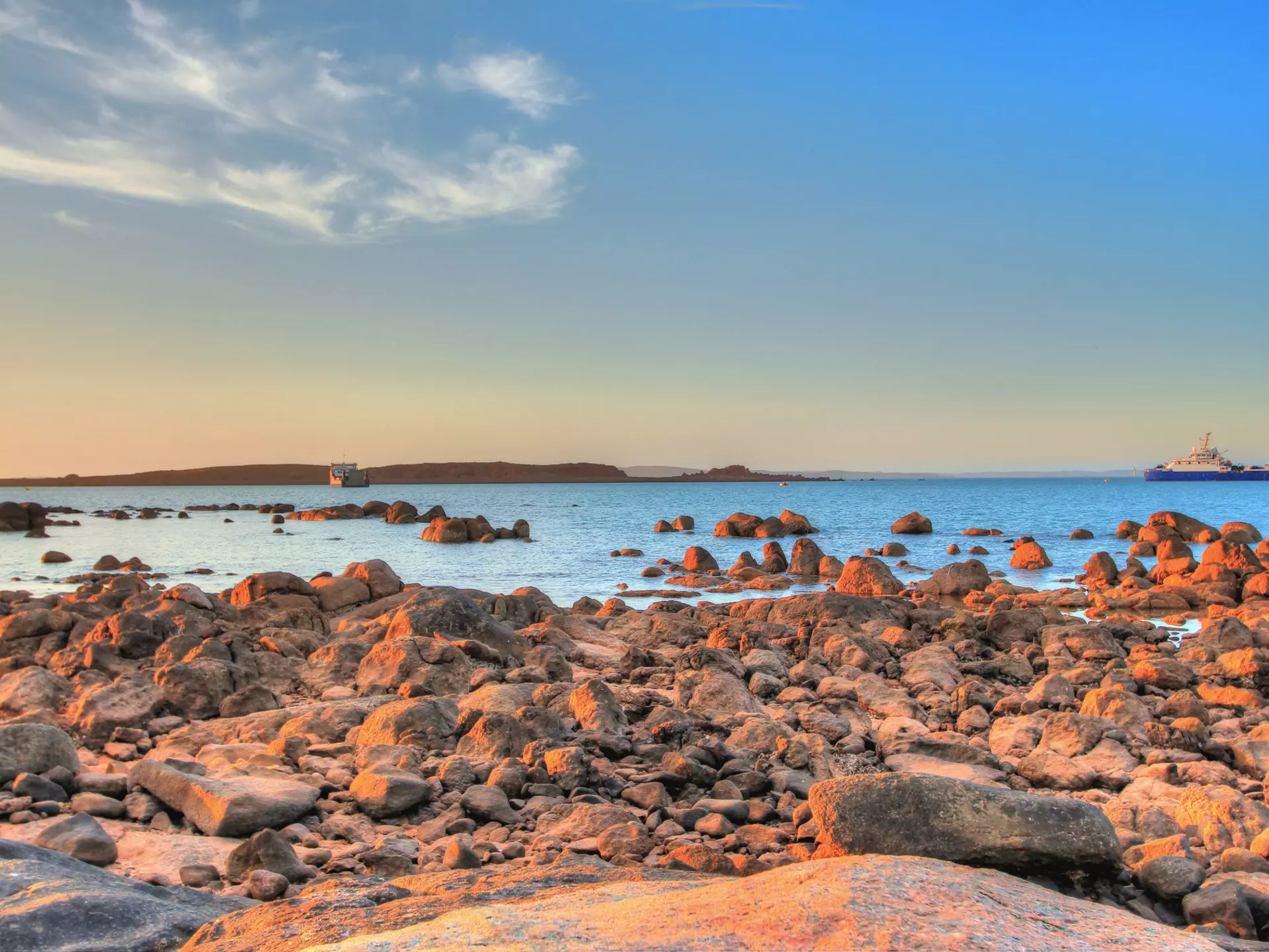 The Dampier coastline near Murujuga National Park in Australia. totajla/Shutterstock