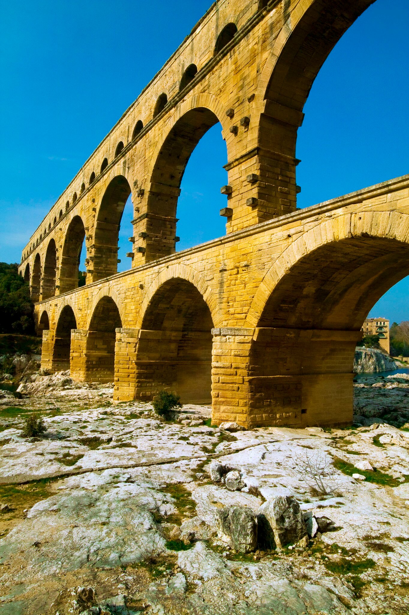 Pont Du Gard, roman bridge  over crossing the Gardon river