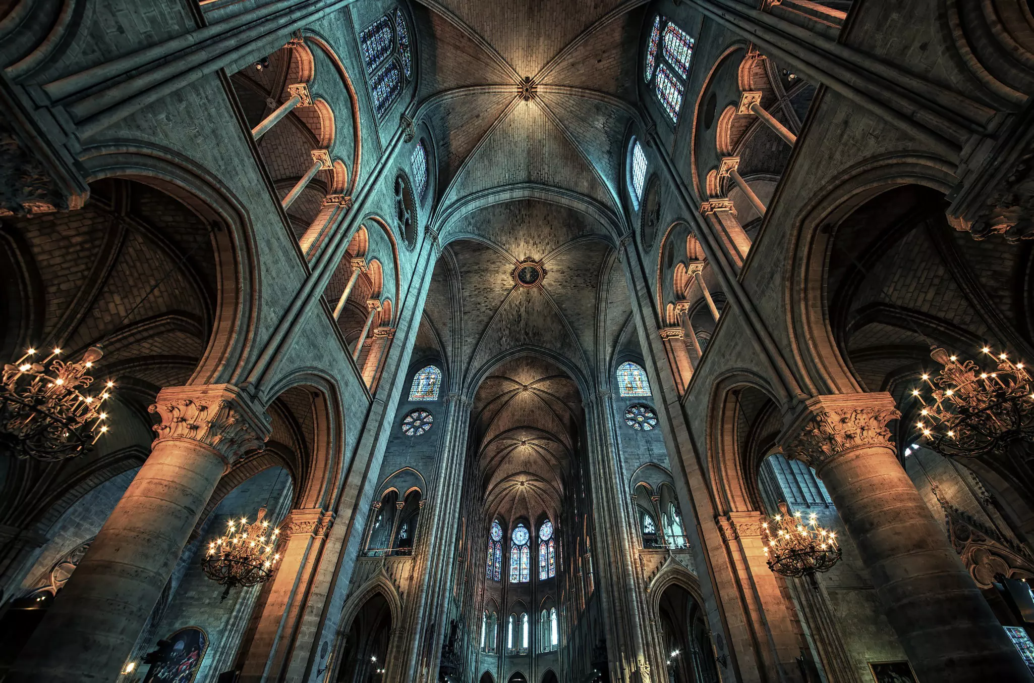 Domed roof of the Notre-Dame cathedral in Paris.