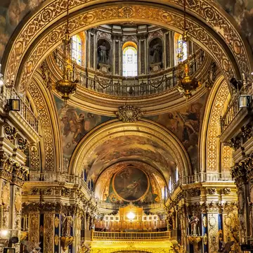 Interior view of the Basílica San Juan de Dios in Granada, Spain.