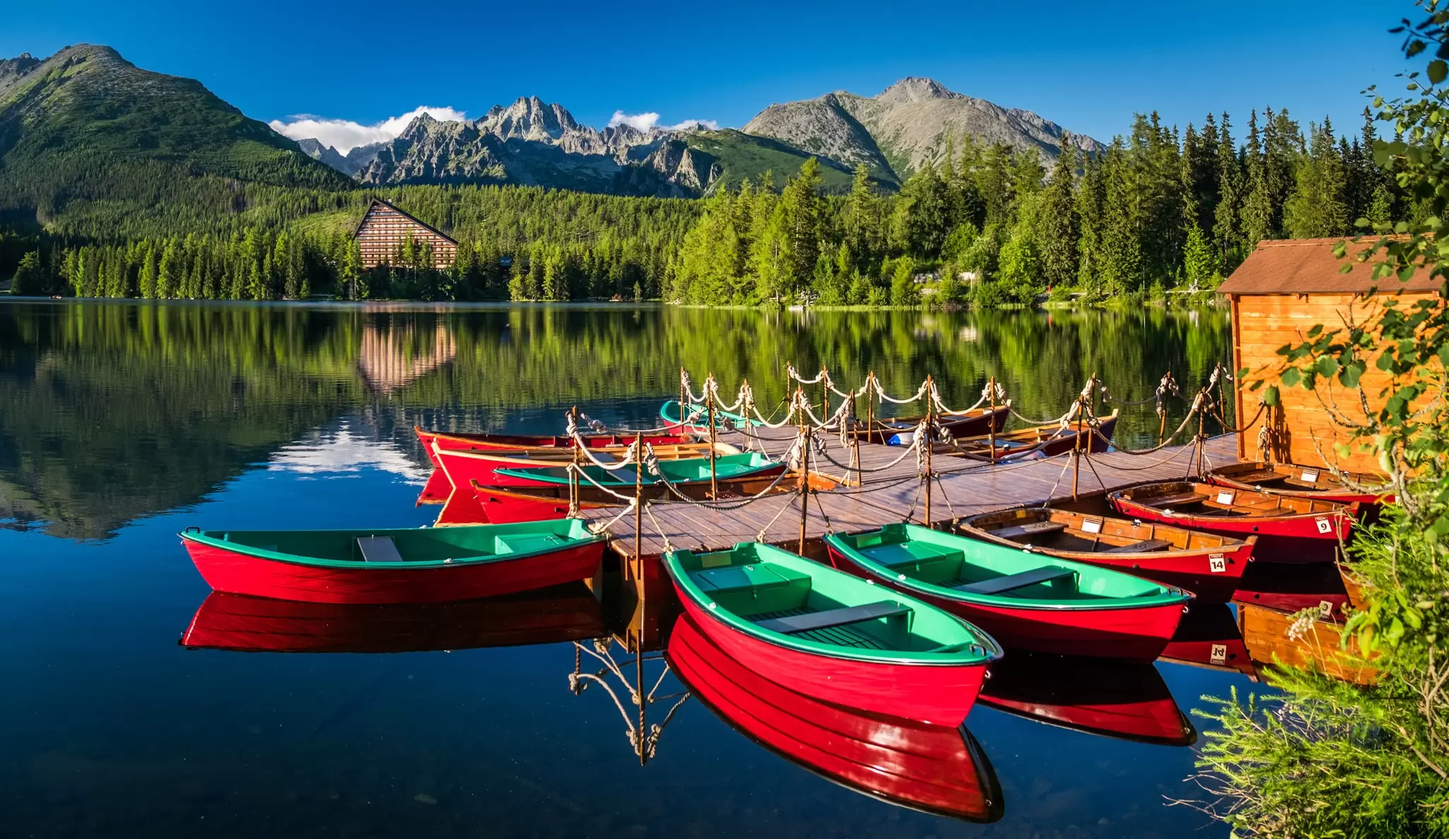 Flanked by the Tatra Mountains, the lakeside resort town of Štrbské Pleso is a good base to begin your Slovakian adventure. Jaroslav Sekeres/Shutterstock