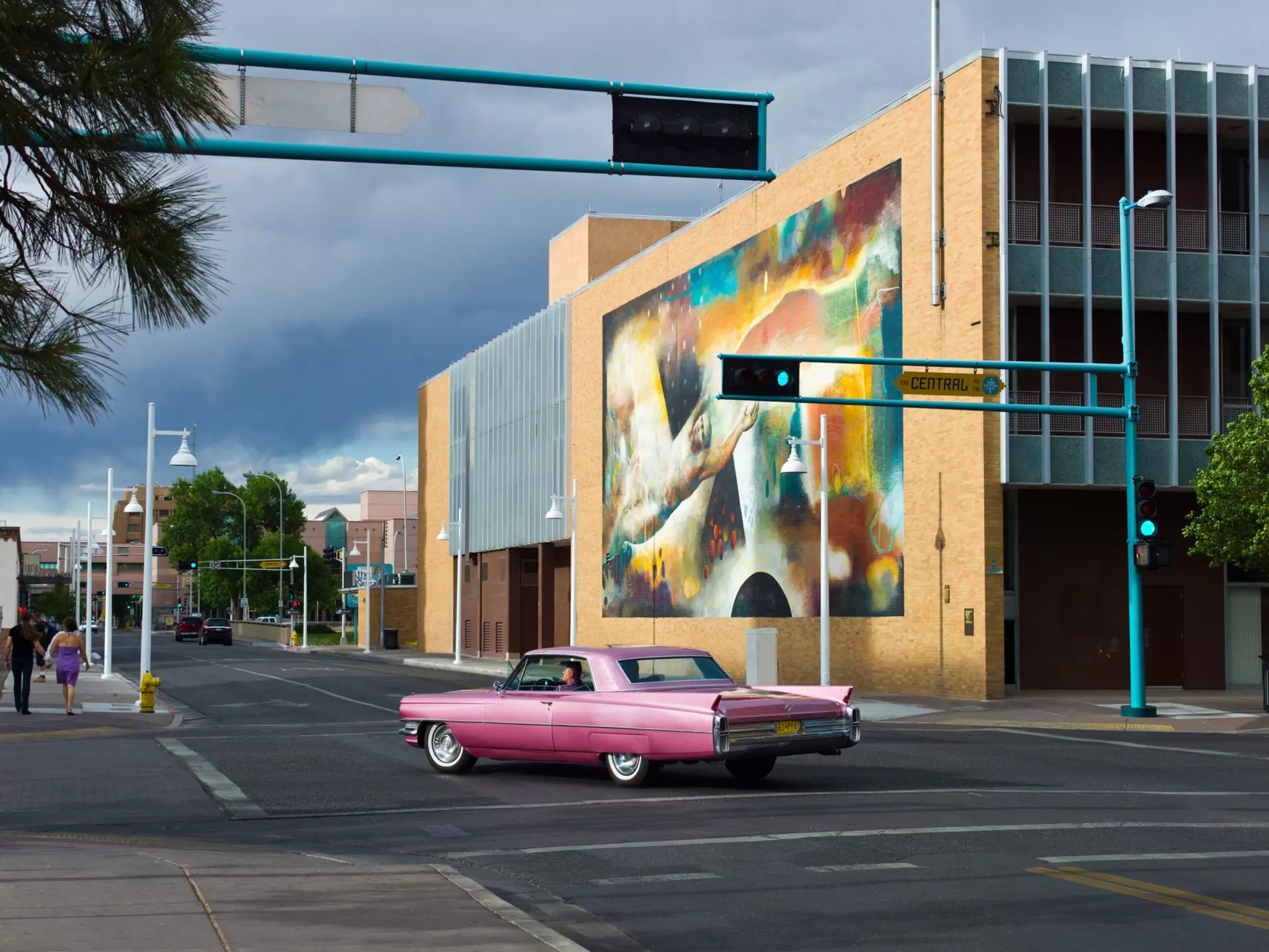 C89DB0 U.S.A. New Mexico, Albuquerque, murals along the Route 66