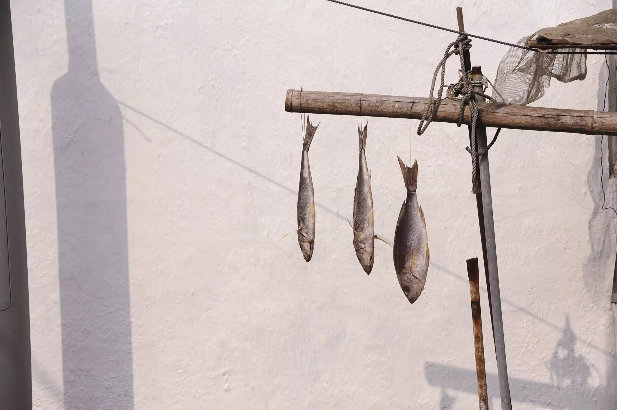 Fish hanging to dry on Kat O Island
