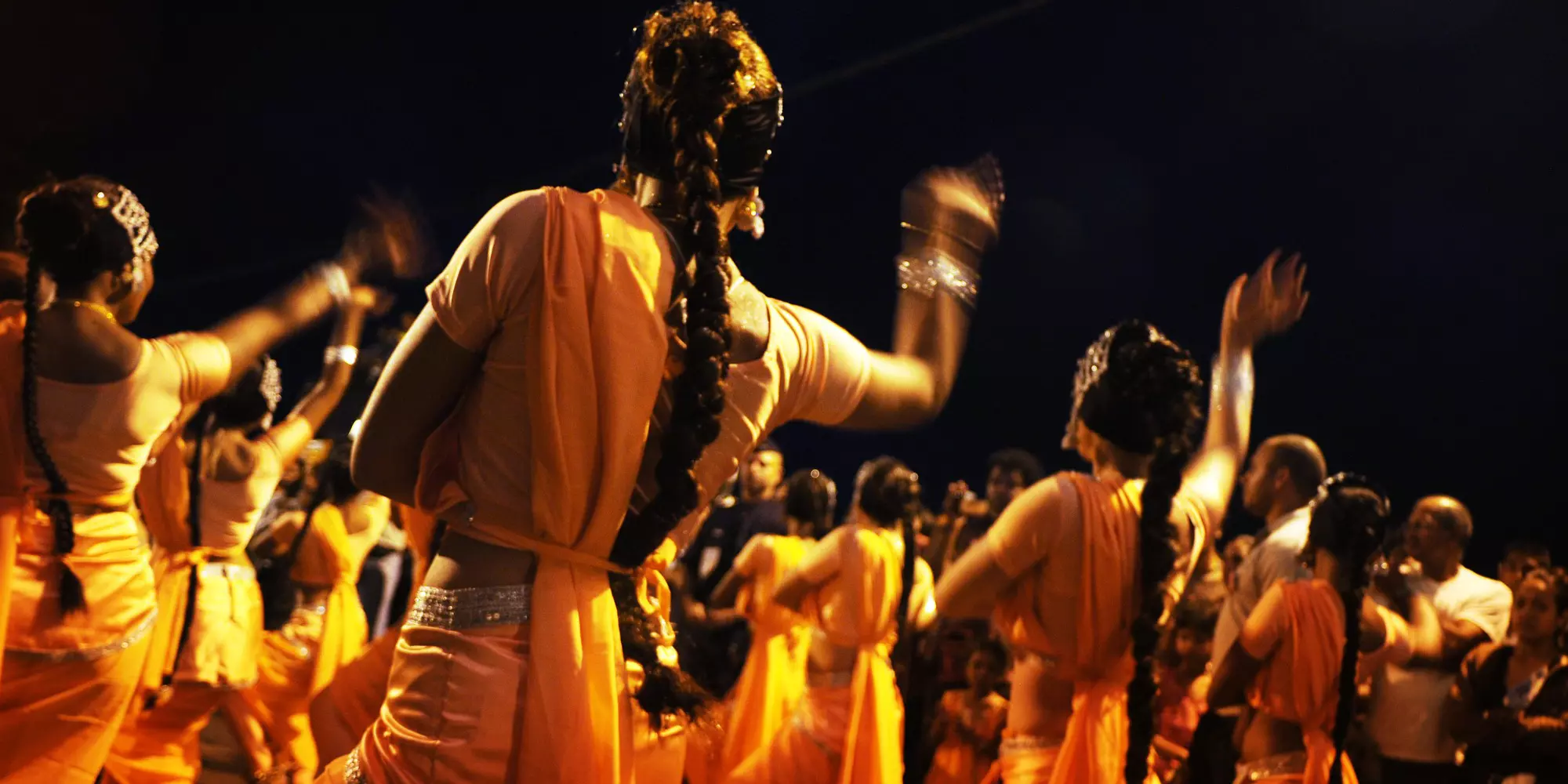 During Dipavali festival, in Saint-André, on the east coast.
