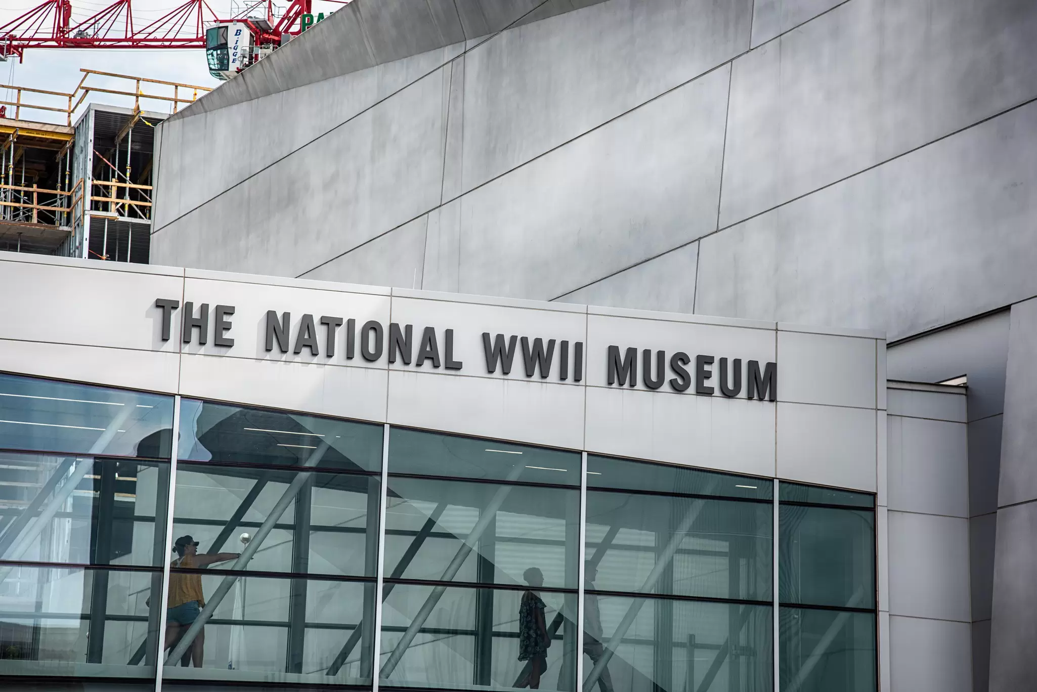 Exterior view of the National WWII Museum in New Orleans, Louisiana.