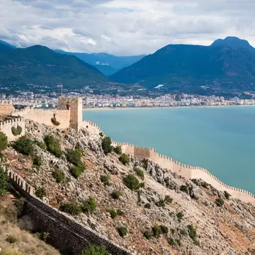 Alanya Castle walls and coastline