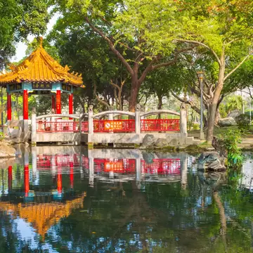 traditional building in a park in Taipei, taiwan