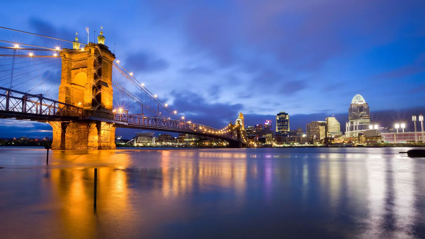 The skyline over Cincinnati
