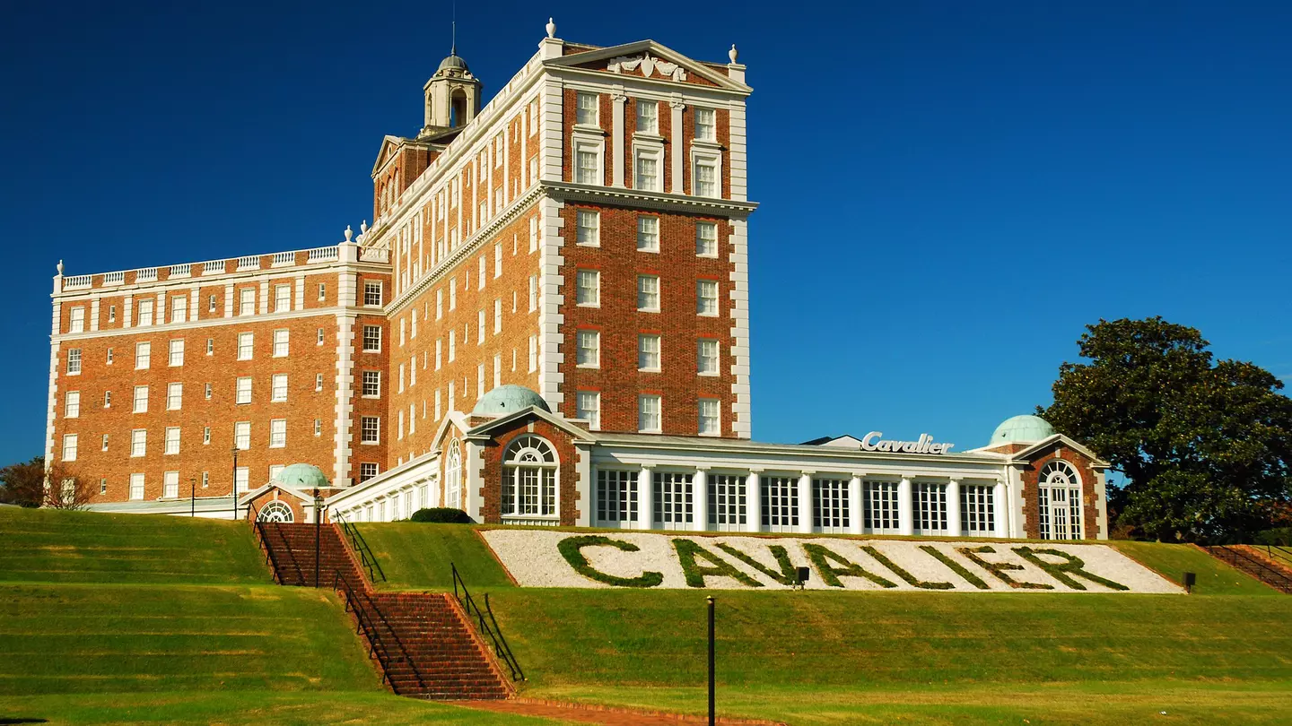 The exterior of the Cavalier Hotel in Virginia Beach, Virginia – one of the few remaining grand hotels at the seaside resort town