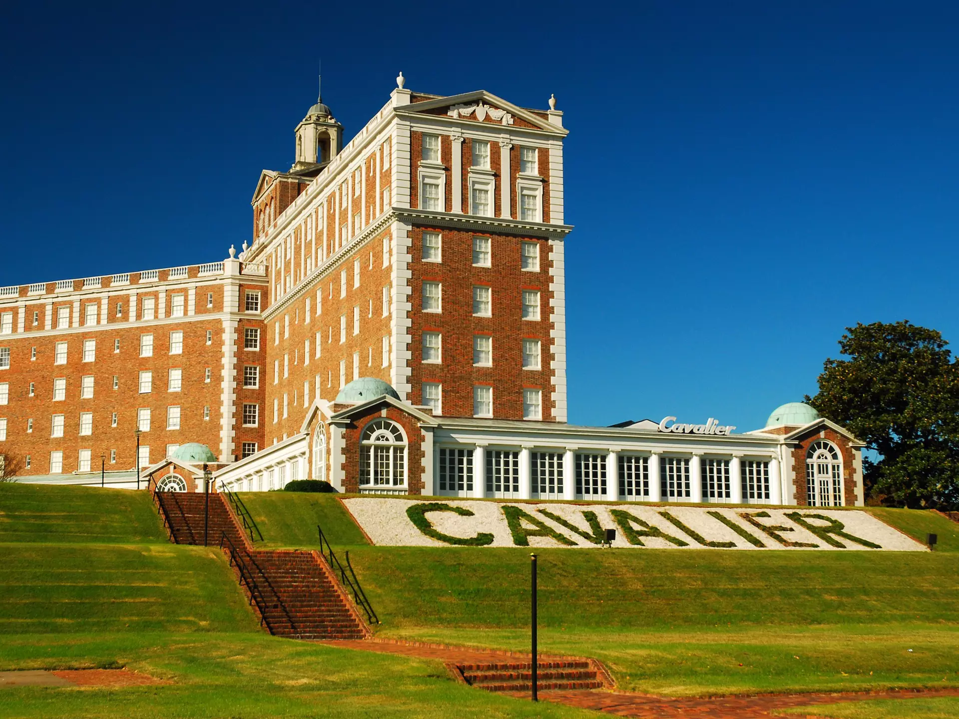 The exterior of the Cavalier Hotel in Virginia Beach, Virginia – one of the few remaining grand hotels at the seaside resort town