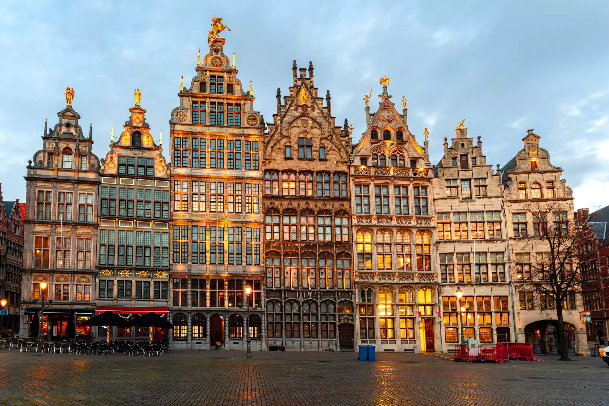 Grote Markt in Antwerp, Belgium at night