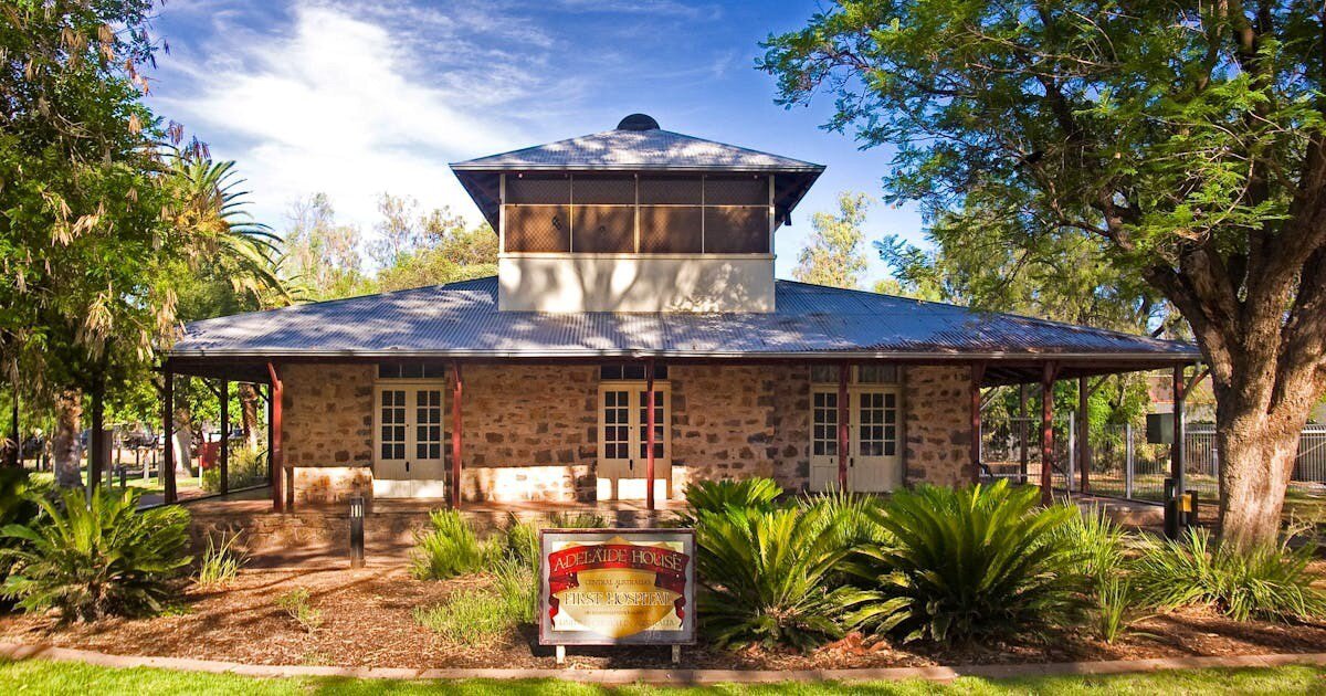 Facade of Adelaide House in Alice Springs, Northern Territory, Australia. 