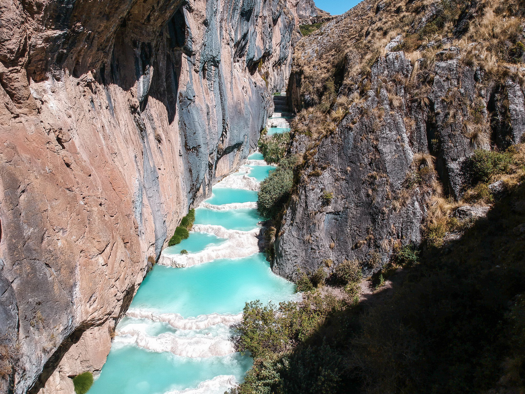 The beautiful and unique Turquoise Waters of Millpu in Ayacucho Peru
