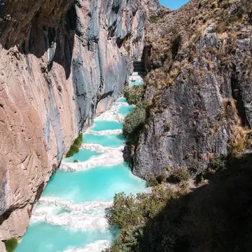 The beautiful and unique Turquoise Waters of Millpu in Ayacucho Peru