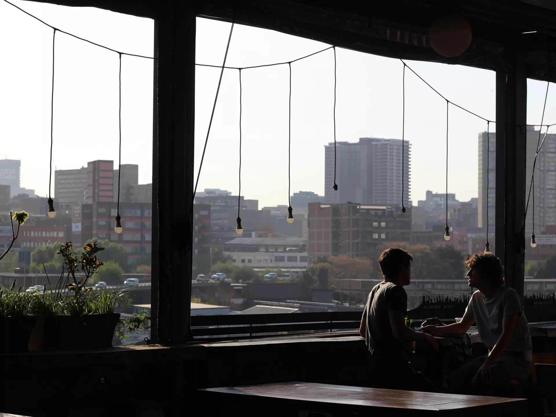 Enjoy a drink with great views of Jo'burg.