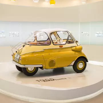 A BMW Isetta at the BMW Museum in Munich, Germany.