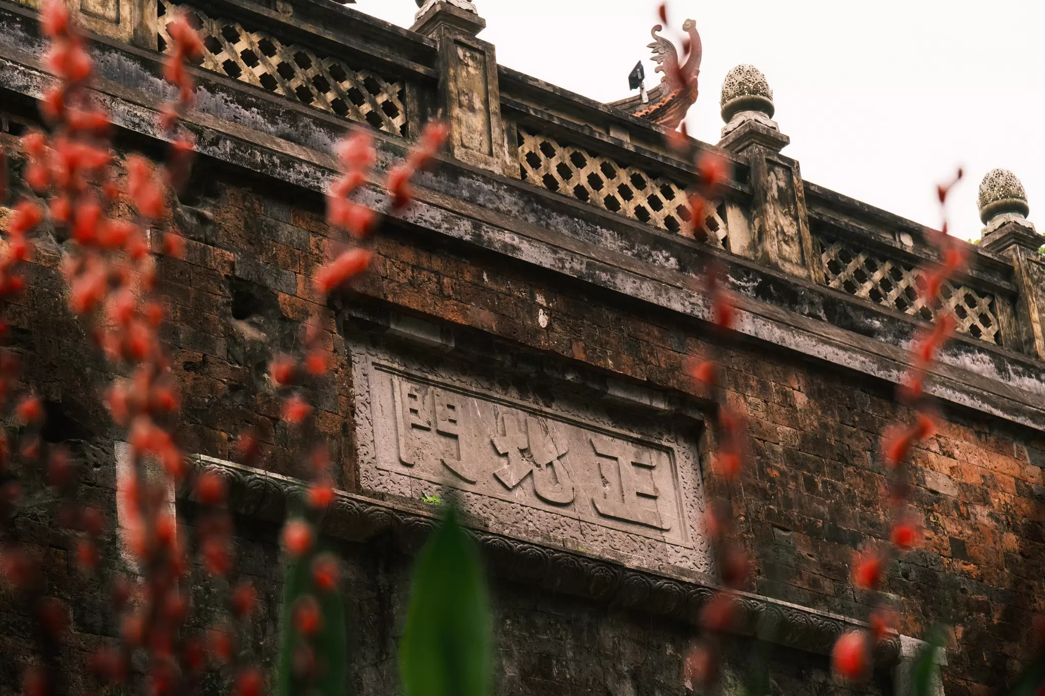 Close-up of the North Gate of Thang Long Citadel, Hanoi.
