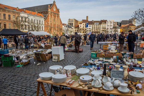 Flea market in Brussels, Belgium