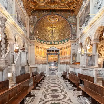The nave of the Basilica di San Clemente in Rome, Italy.