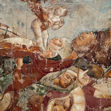 Pisa, Italy - September 5, 2011: Pisa Camposanto - Cemetery was constructed in 1278 to house the sacred dirt brought back from Golgotha during the Crusades. the burial place of the Pisan upper class , License Type: media, Download Time: 2025-12-10T16:35:55.000Z, User: sevelynd12, Editorial: true, purchase_order: 56500 - T&R or Kids, job: Global Publishing WIP, client: Dream Trips of Europe, other: Sharon / Dortenzio